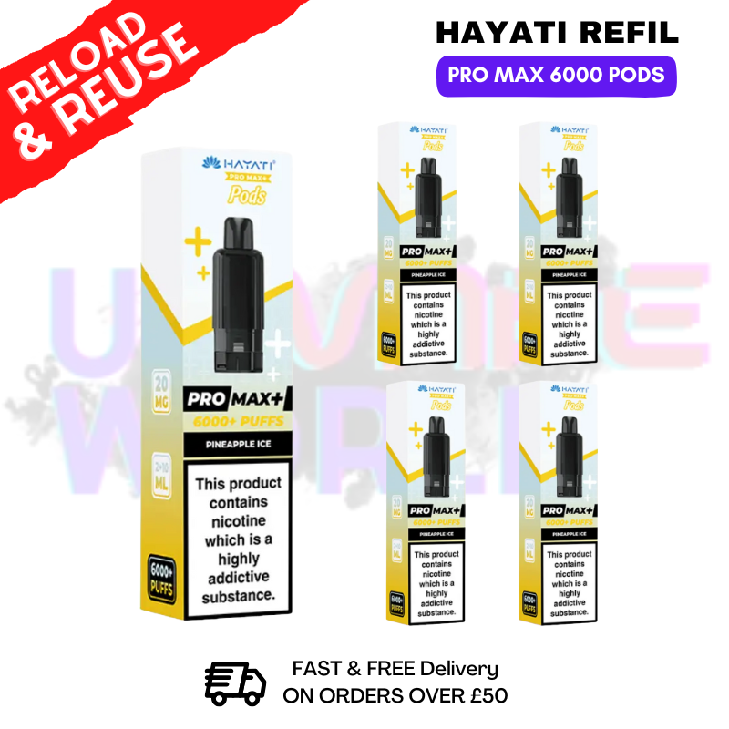 shop Pineapple ICE Hayati ProMax 6K Replacement Pods Box Of 5 - ukvapeworld