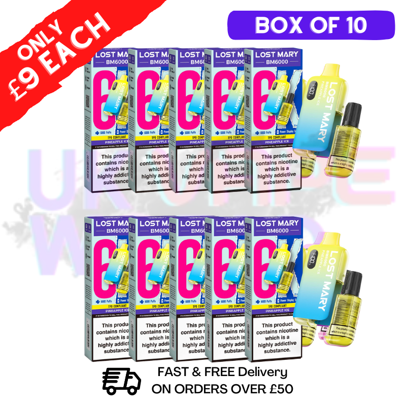 Shop Pineapple ICE LOST MARY 6000PUFF 6K Box / Pack Of 10 Kit - UK Vape World