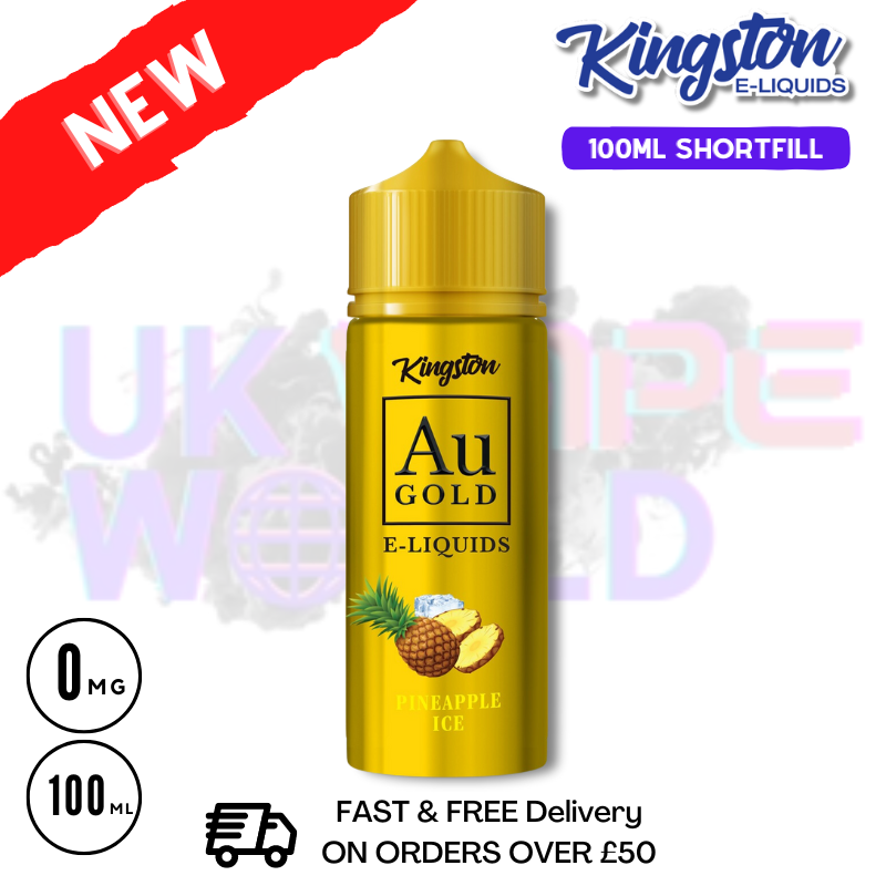 Shop Pineapple Ice AU Gold Kingston 100ML Eliquid - UK Vape World