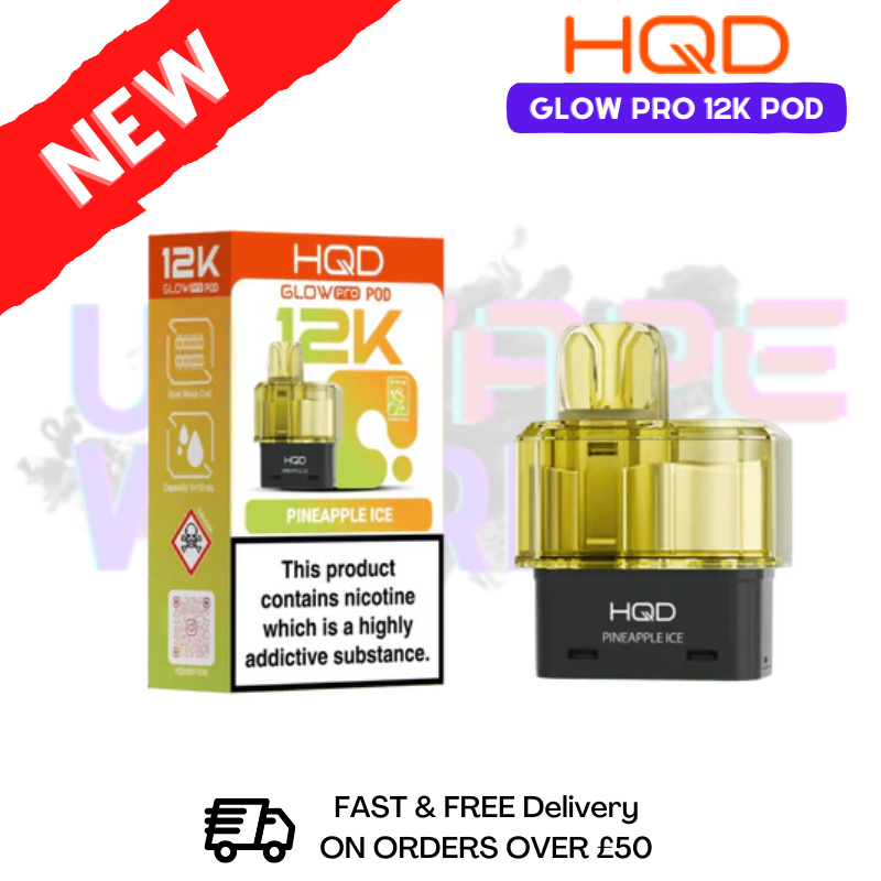Pineapple Ice HQD Glow Pro 12K Puff Replacement Pods - ukvapeworld