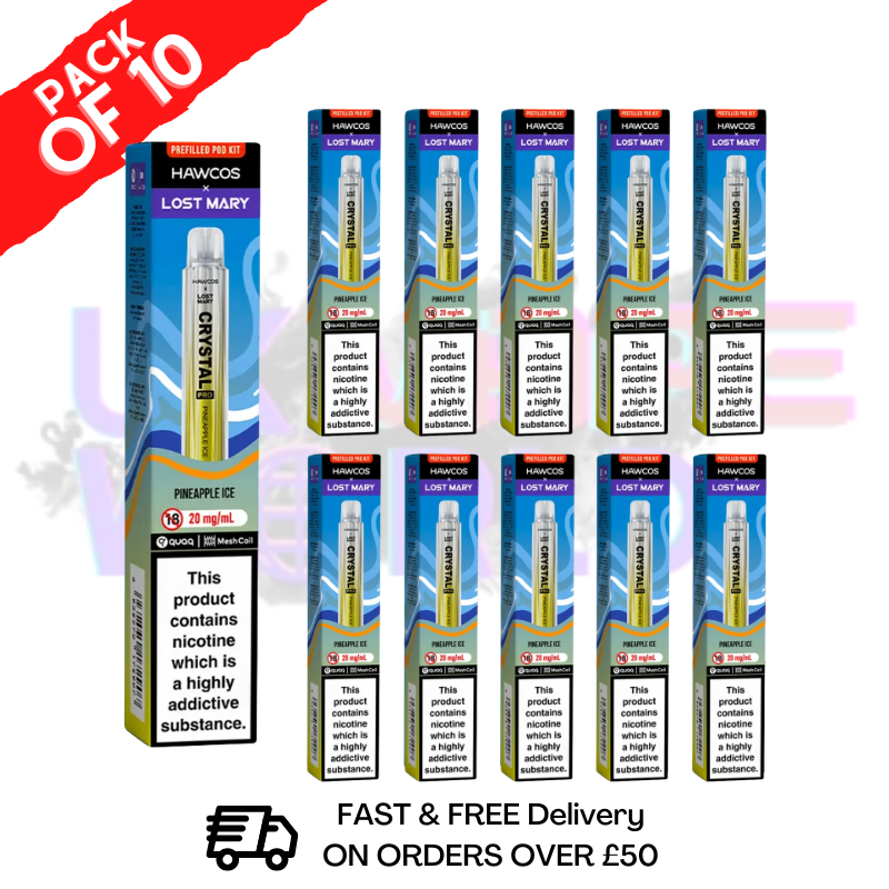 shop Pineapple Ice Lost Mary Crystal Pro 600 Puff Box Of 10 - ukvapeworld