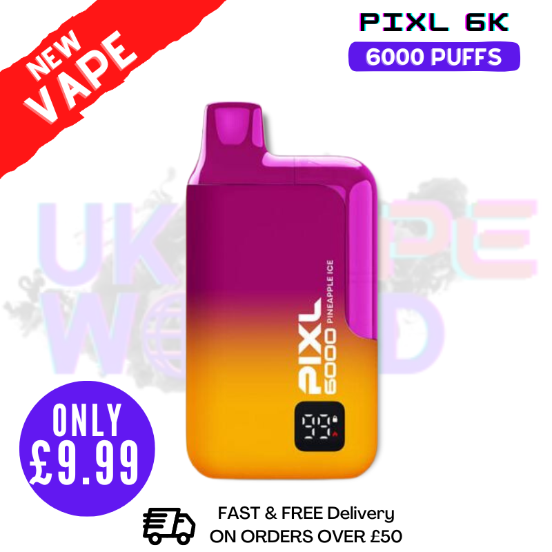 Shop Pineapple Ice Pixl 6000 6K Puff Disposable Bar - Only £9.99 - UK Vape World