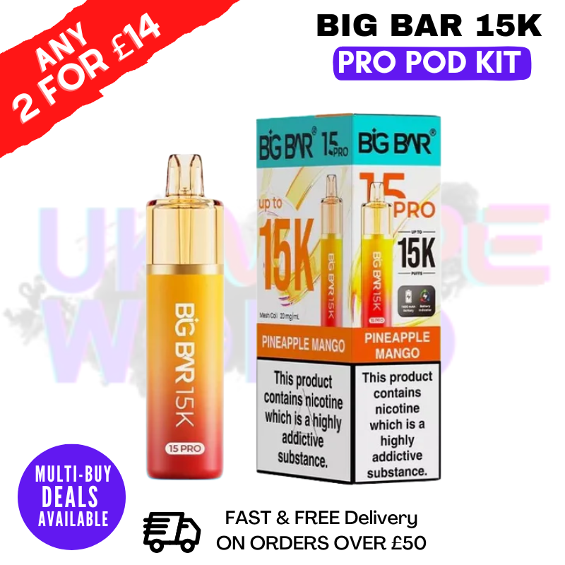 Pineapple Mango Big Bar 15K Prefilled Pod Kit - £7.89 - ukvapeworld