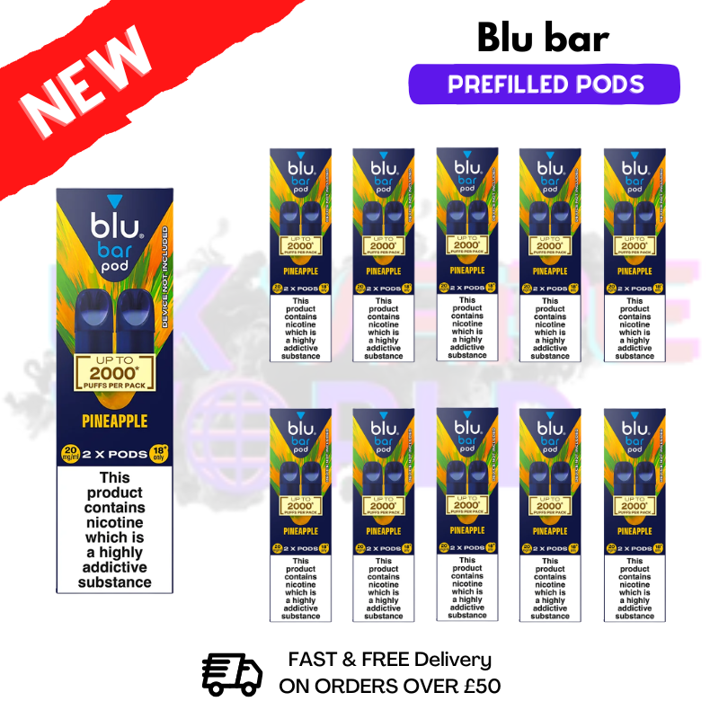 Pineapple Blu Bar Prefilled Pods Box Of 10 - UK Vapeworld