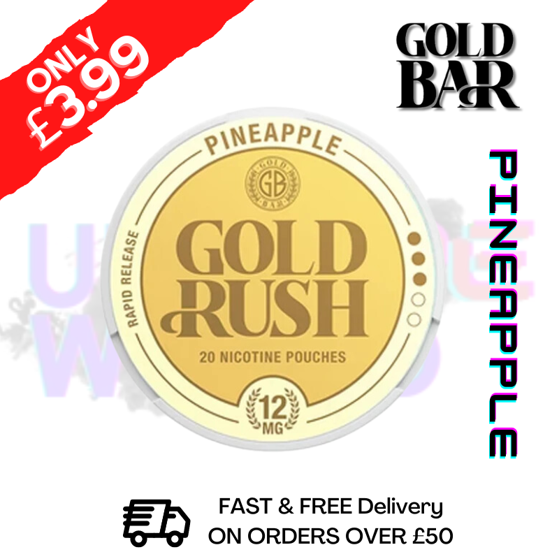 Shop Pineapple - Gold Rush Nic Nicotine Pouches by Gold Bar - UK Vape World