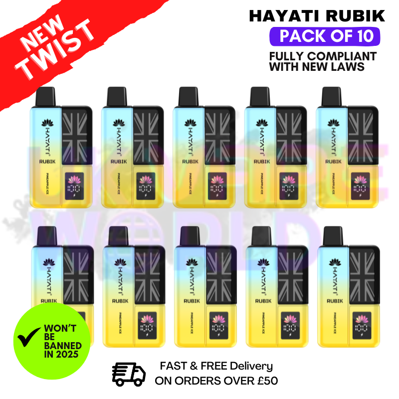 Shop Pineapple ICE Hayati Rubik 7K 7000 Puff Box Of 10 - UK Vape World