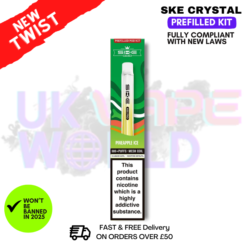 Pineapple ICE SKE CRYSTAL Bar Pro 600 Puff Prefilled Pod Kit