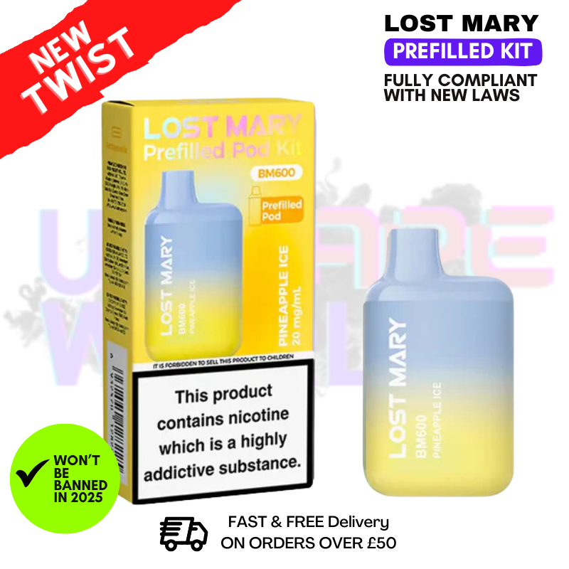 Shop Pineapple ICE Lost Mary BM600 Prefilled Pod Kit - UK Vape World