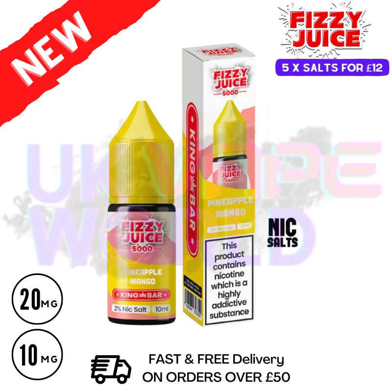 Fizzy Juice 5000 Nic Salt Pineapple Mango 10ML E-liquid - UK Vape World