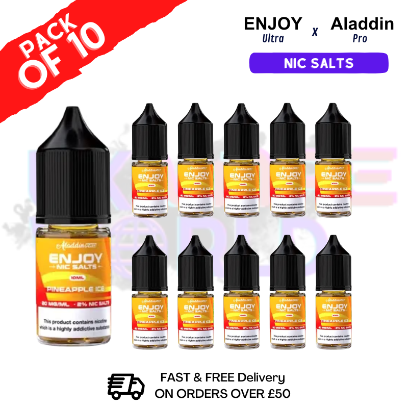 Shop Pineapple ICE Enjoy Ultra X ALADDIN Nic Salt Box Of 10 - UK Vape World