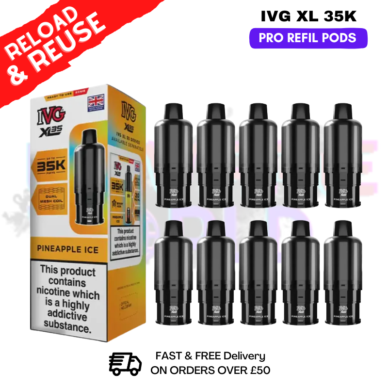 Pineapple ice IVG XL 35K Replacement Pods Box Of 10 - ukvapeworld