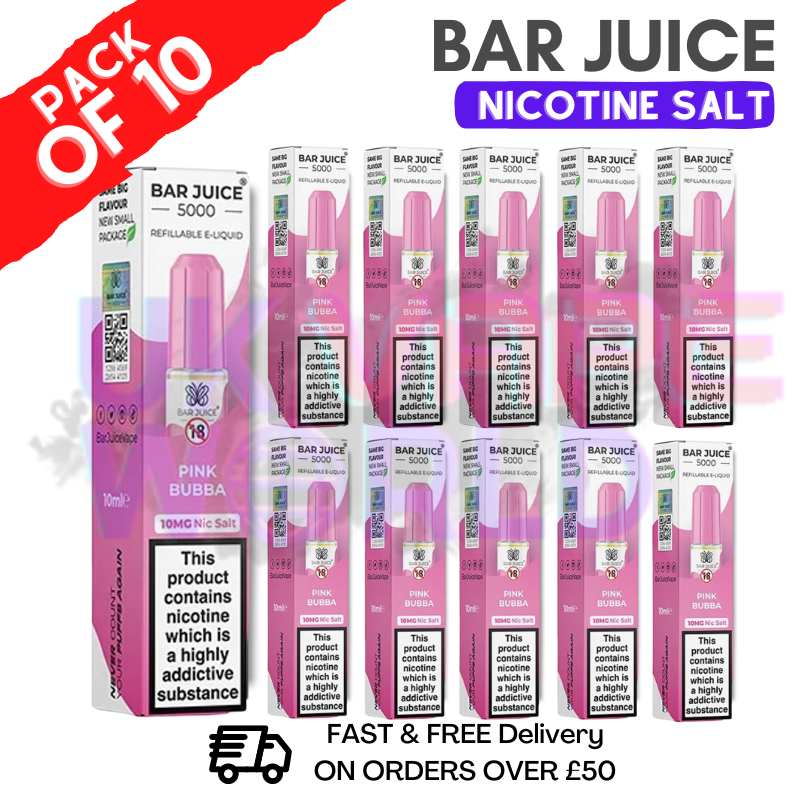 Shop Pink Bubba Bar Juice 5000 Nic Salt | Box of 10 | ONLY £15.99 - UK Vape World