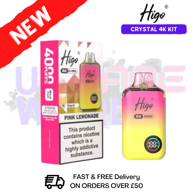 Pink Lemonade Crystal Higo 4000 Puff Prefilled Pod Kit - £9.95 - ukvapeworld