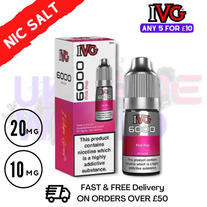 Shop Pink Pop IVG 6000 Nic Salt E-Liquid - UK Vape World