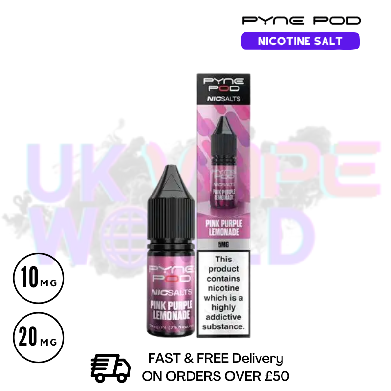 Pyne Pod Pink Purple Lemonade Nic Salt - Only £1.99 (PC) - ukvapeworld