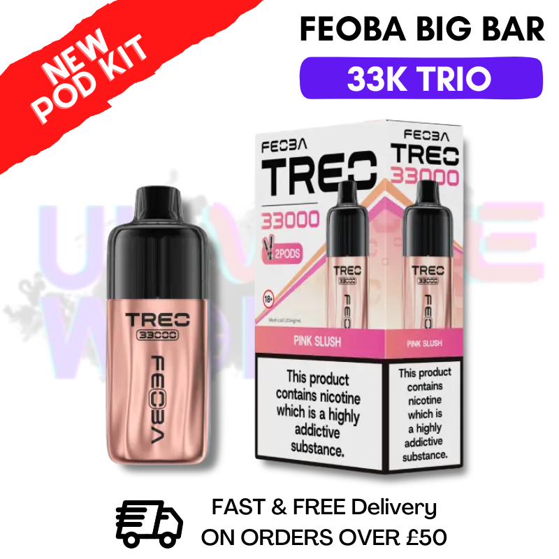 Pink Slush Feoba Treo 33K Puff Pod Kit - ukvapeworld