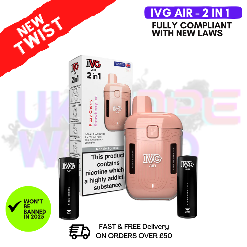 Shop IVG Air 2 in 1 Pink Edition Prefilled Pod Kit - UK Vape World