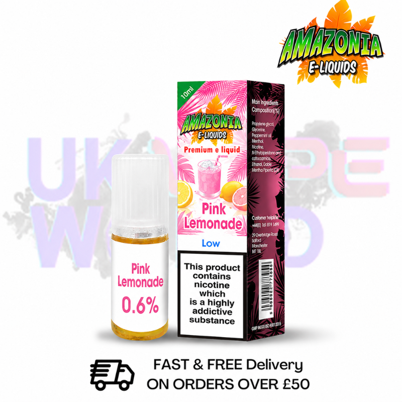 Amazonia 10ml Pink Lemonade Eliquid Only £2.99 (PCS) - UK Vapeworld