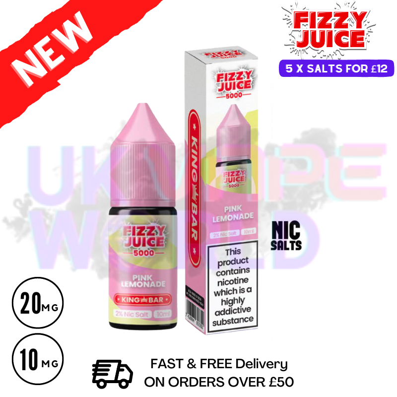 Fizzy Juice 5000 Nic Salt Pink Lemonade 10ML E-liquid - UK Vape World