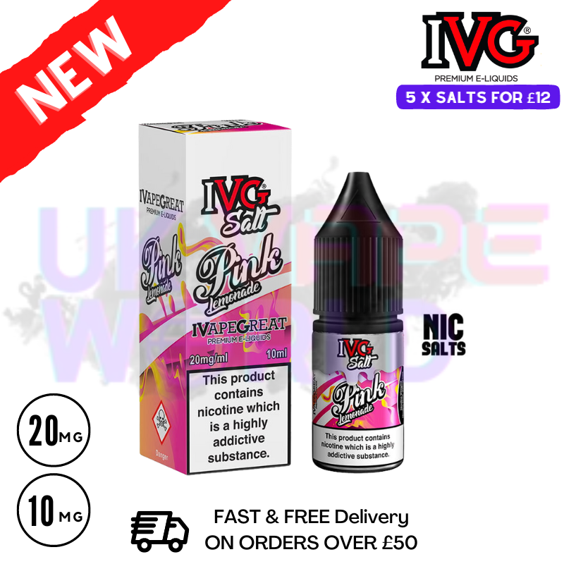 Pink Lemonade IVG Salt 10ml Nic Eliquid | ANY 5 FOR £12 - UK Vape World