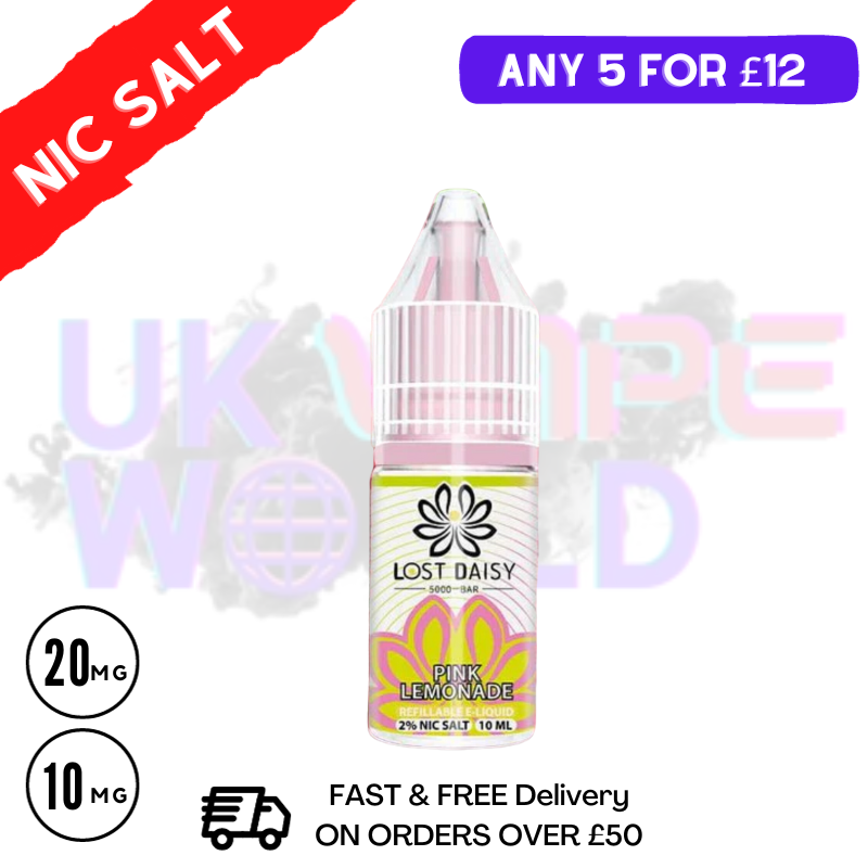 Pink Lemonade LOST Daisy Nic Salt 10ML eLiquid - UK Vape World