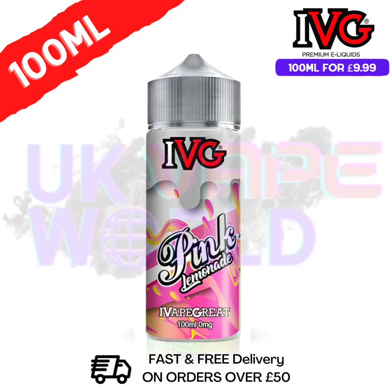 Pink Lemonade IVG Shortfill Juice 100ML Eliquid Experience a fusion of classic lemonade and sweet grapefruit with this delightful beverage - UK Vape World