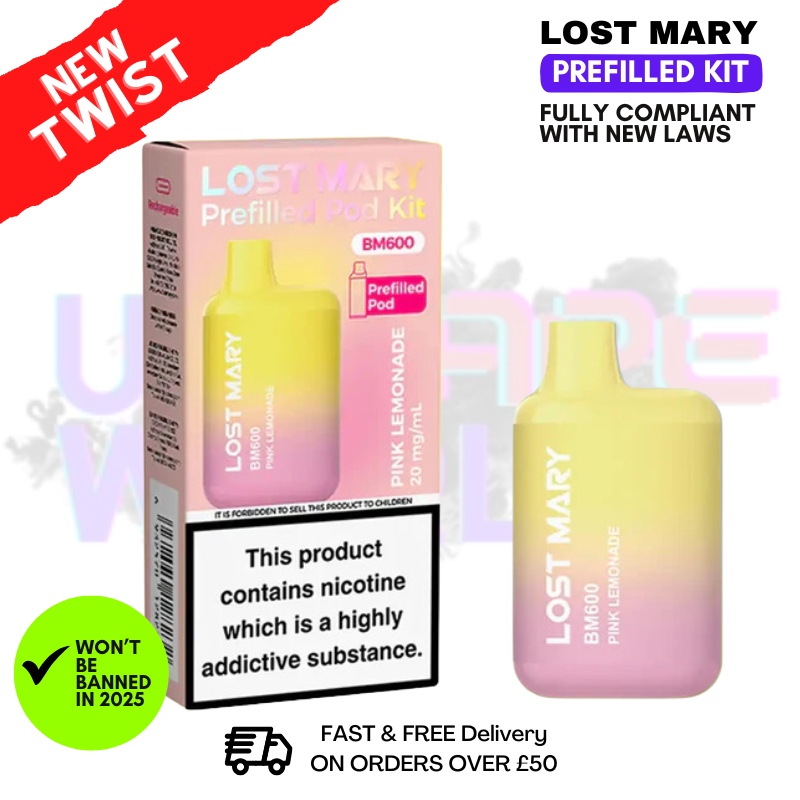Shop Pink Lemonade Lost Mary BM600 Prefilled Pod Kit - UK Vape World