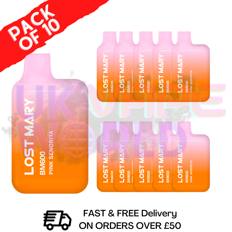 Pink Senorita Lost Mary 600 Puff Bars Pack Of 10 - UK Vape World