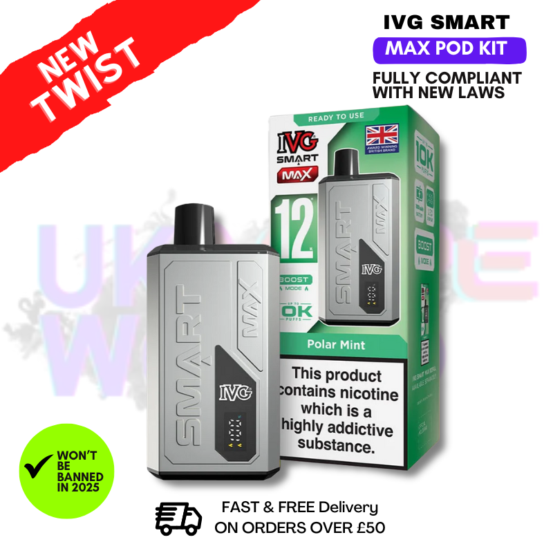 Polar Mint IVG Smart Max 10K Puff Prefilled Pod Kit