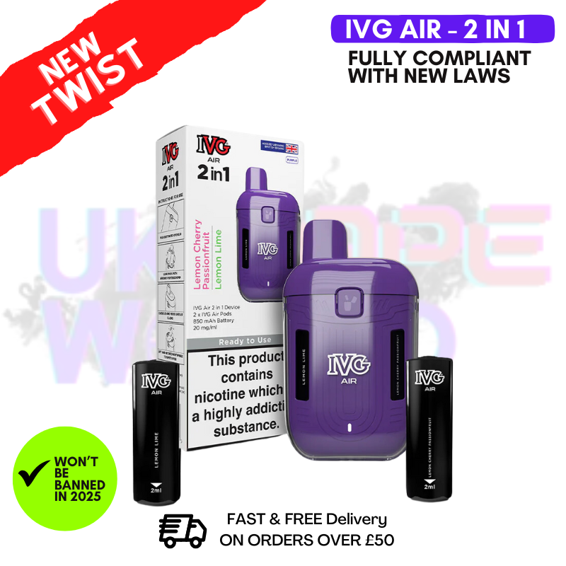 Shop IVG Air 2 in 1 Purple Edition Prefilled Pod Kit - UK Vape World