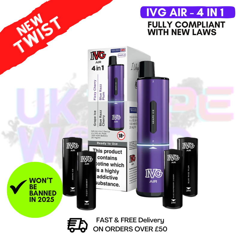 Buy IVG Air 4 in 1 Purple Edition Prefilled Pod Kit - UK Vape World