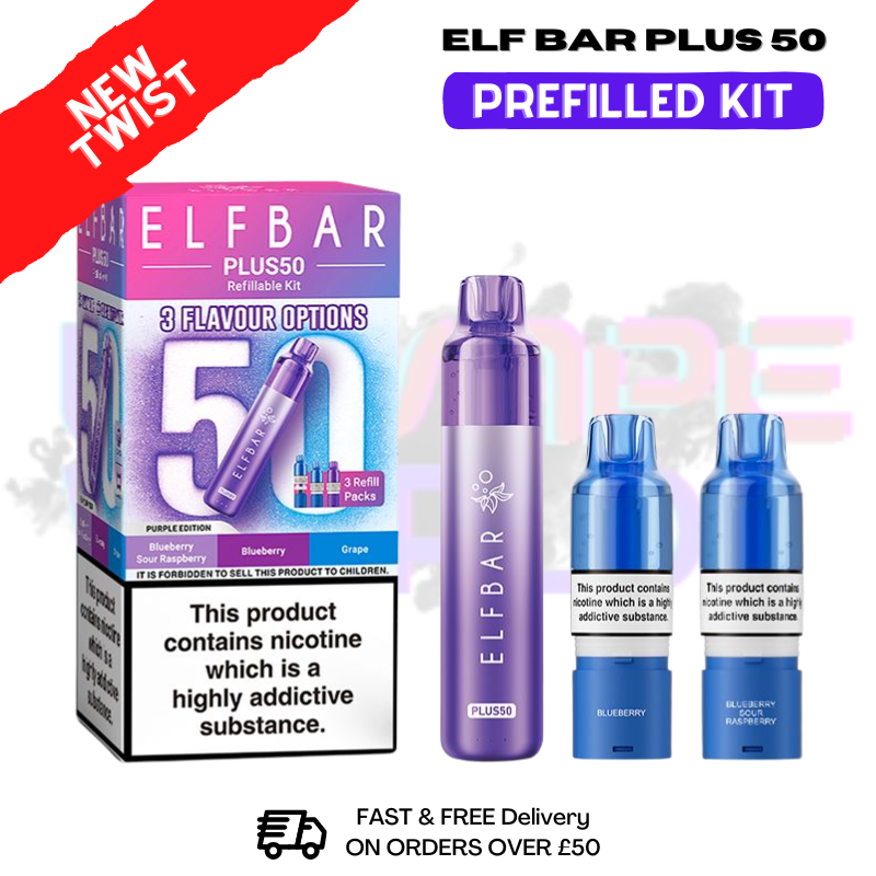Purple Edition Elf Bar 50K Puff Plus Kit - Only £9.98 - ukvapeworld