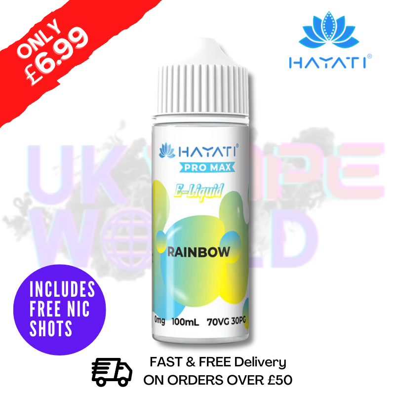 Shop Rainbow Hayati Pro Max Shortfill Juice 100ML Eliquid - UK Vape World