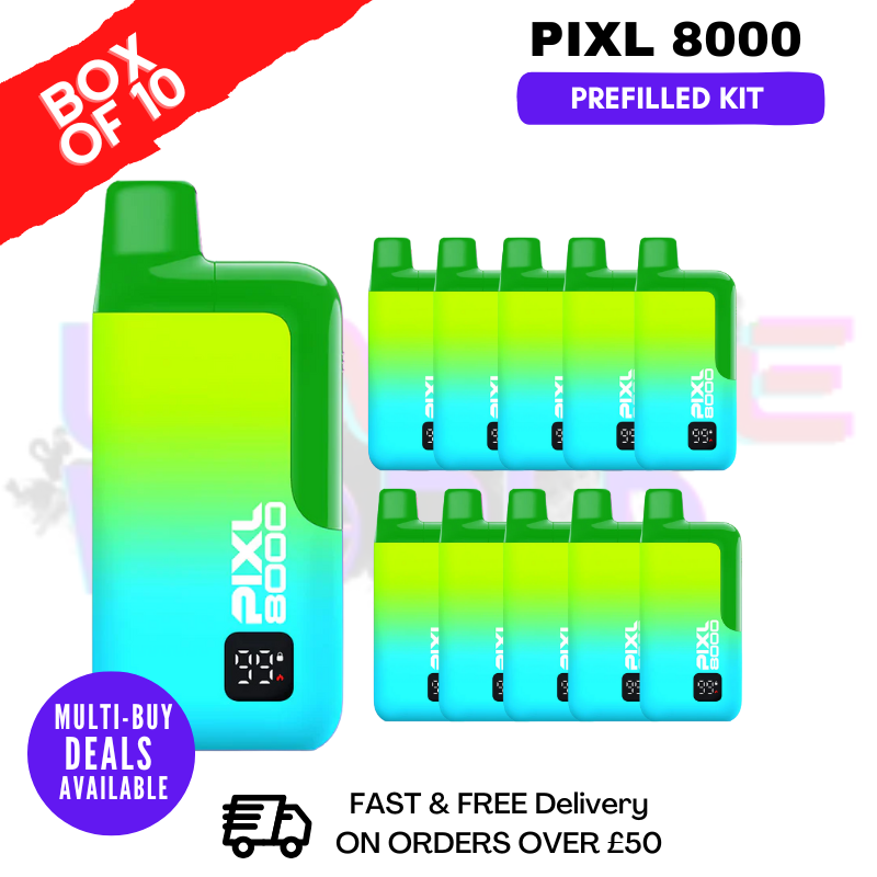 Rainbow Rush pixl 8000 Kits Box Of 10 - ukvapeworld