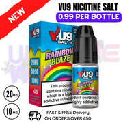 Shop Rainbow Blaze Nic Salt 10ml Nicotine E Juice by VU9 - 99p Eliquid - UK Vape WOrld