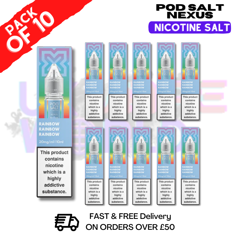 Rainbow Pod Salt Nexus Nic Salt Box Of 10