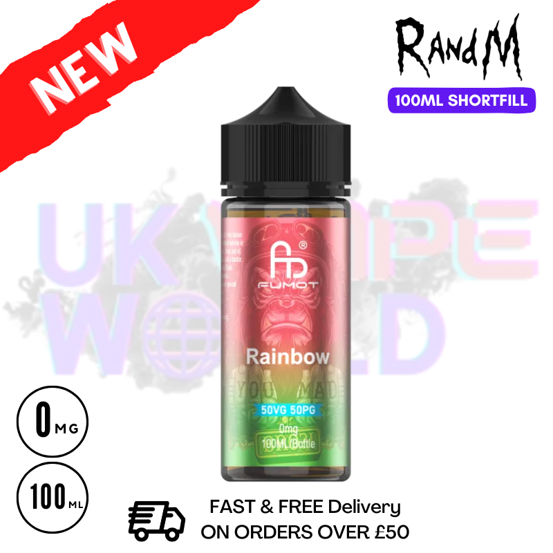 Rainbow RandM 100ML Fumot Shortfill Eliquid - UK Vapeworld