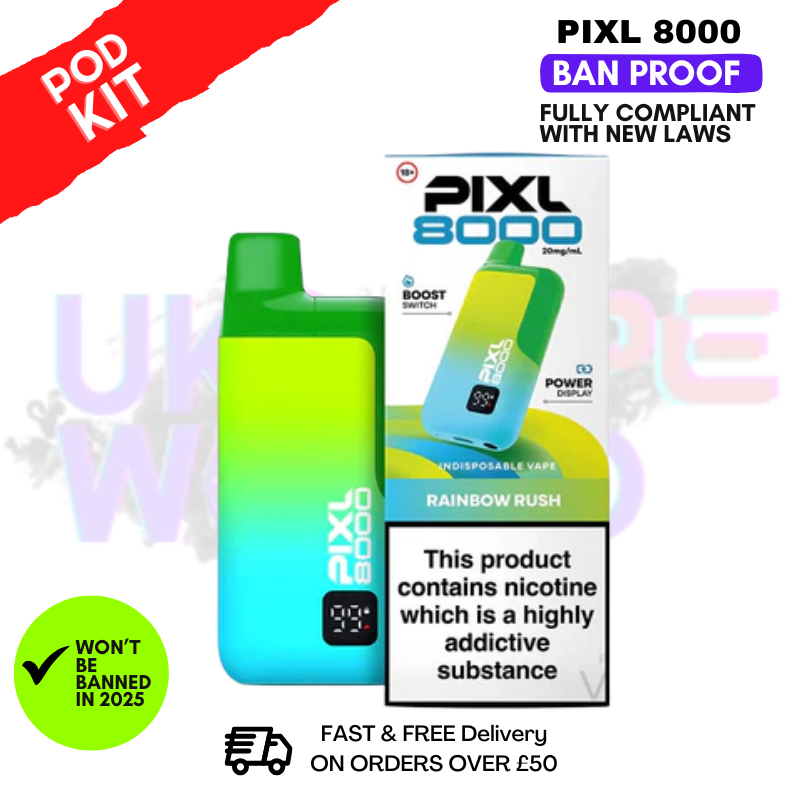 Rainbow Rush Pixl 8K 8000 Puff Pod Kit