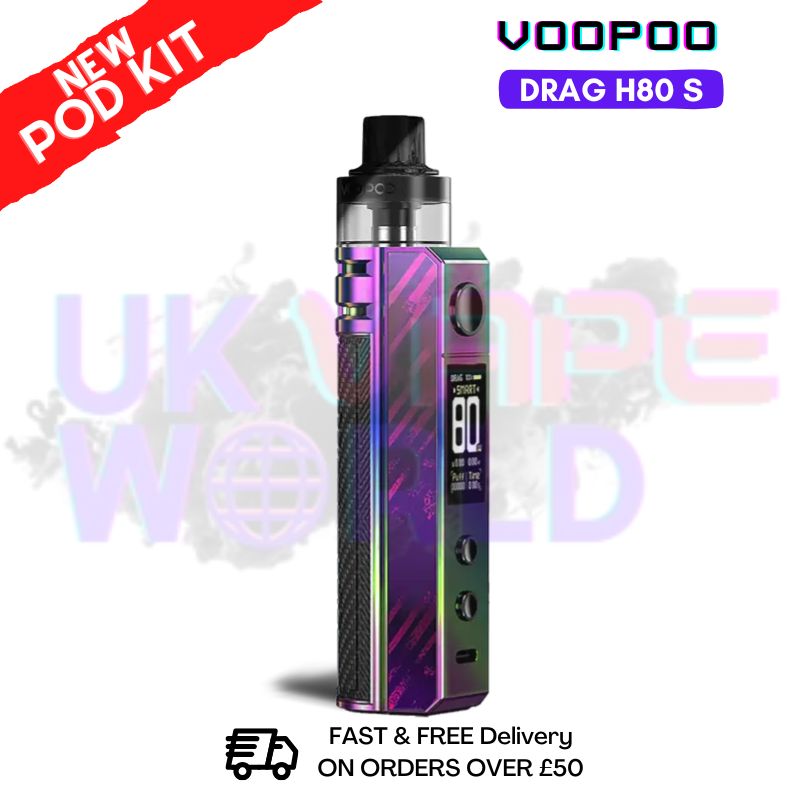Shop Rainbow Voopoo Drag H80 s pod Kit + Free Nicsalt - ukvapeworld