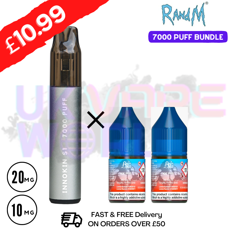 ICE POP - RandM Tornado 7000 Puff (Refil Bundle) Kit - UK Vape World