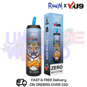 MR Blue R&M Tornado 9000 Puff 9k Bar - 0 NICOTINE - UK Vape World