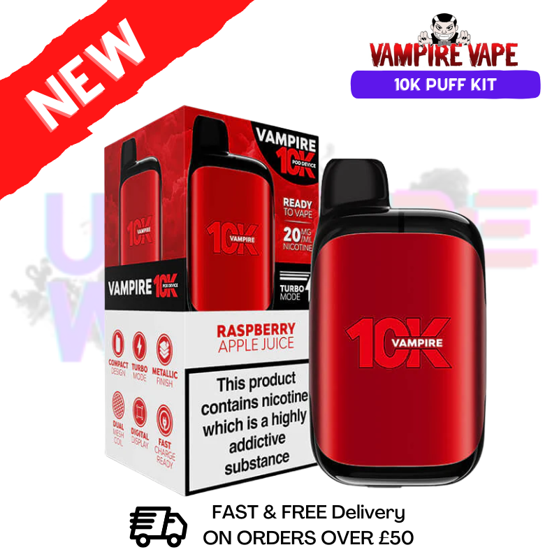 Raspberry Apple Juice Vampire Vape 10K Prefilled Pod Kit - ukvapeworld