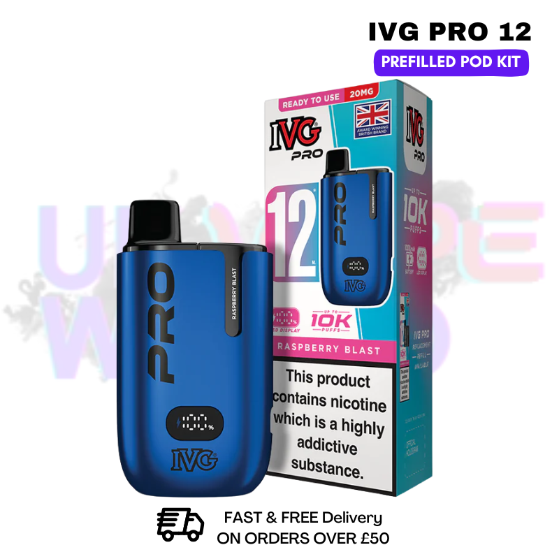 Raspberry Blast IVG Pro12 Prefilled Pod Kit - ukvapeworld