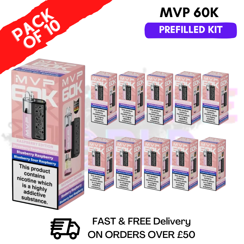 Raspberry Edition MVP 60K Kit Box Of 10 - ukvapeworld