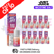 Raspberry Grapefruit Just Juice Nic Salt Box Of 10 - ONLY £17.99 - ukvapeworld