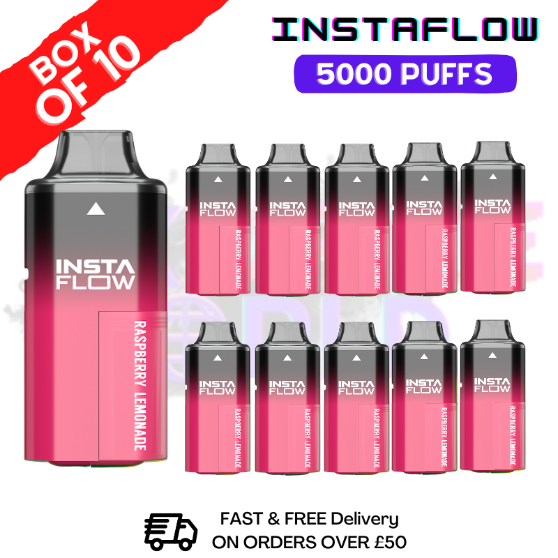 Shop Raspberry Lemonade Instaflow 5000 5K Disposable Box Of 10 - UK Vape World