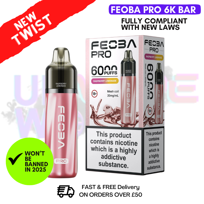 Shop Raspberry Lemonade Feoba Pro 6000 6K Puff Pod Kit - UK Vape World