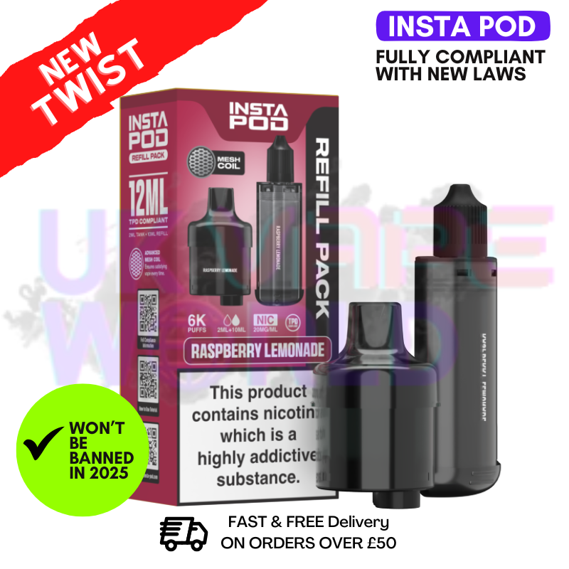 Raspberry Lemonade Insta Pod Refil Pack (2ML POD + 10ML BOTTLE)