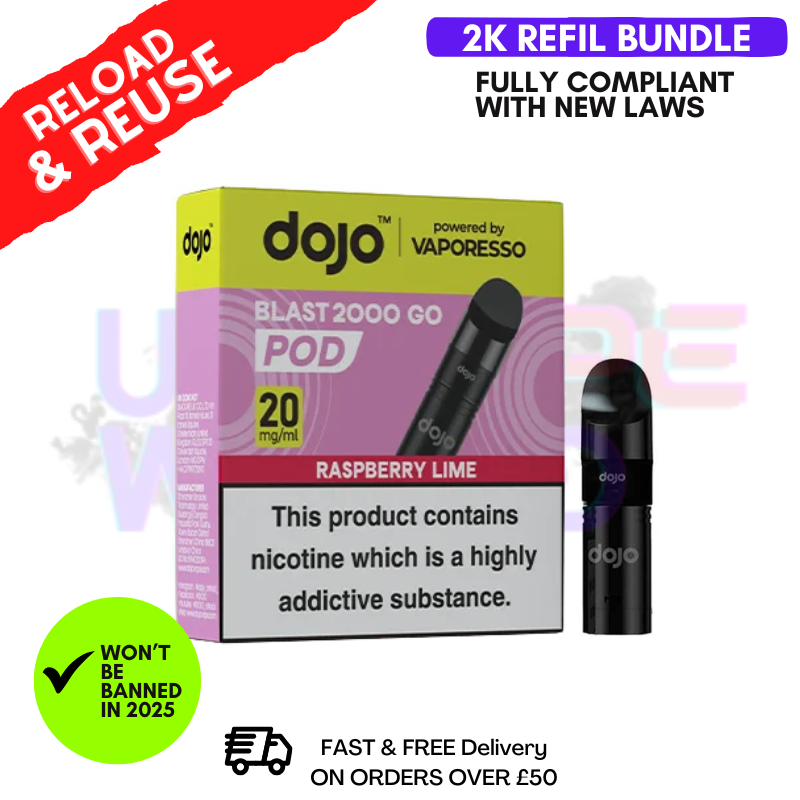 Raspberry Lime Dojo Blast 2000 2K Puff REPLACEMENT POD