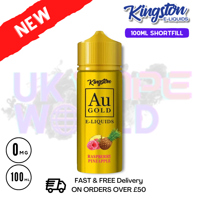 Shop Raspberry Pineapple AU Gold Kingston 100ML Eliquid - UK Vape World